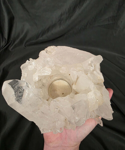 Large Premium Rock Crystal Quartz Candle Holder 47 Clear Crystal White Tealight Holders 1.713g H10xW14xD12cm - Image 8
