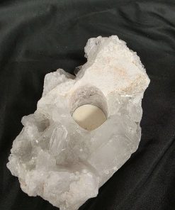 Large Premium Rock Crystal Quartz Candle Holder 48 Clear Crystal White Tealight Holders 1.217g H9xW16xD12cm