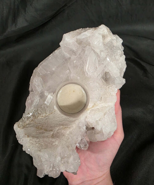 Large Premium Rock Crystal Quartz Candle Holder 48 Clear Crystal White Tealight Holders 1.217g H9xW16xD12cm - Image 4