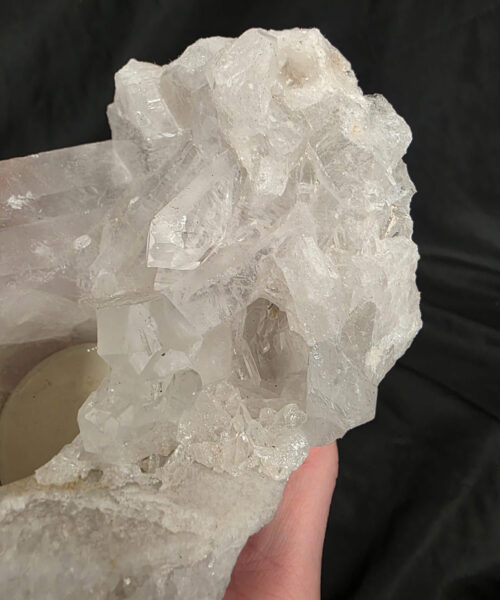 Alternative view of Large Premium Rock Crystal Quartz Candle Holder 48 Clear Crystal White Tealight Holders 1.217g H9xW16xD12cm