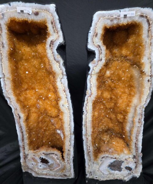 Tall Citrine Geode PAIR 554-555 Crystal Cluster Druzy Premium Grade 42kg each H66xW24xD20cm - Image 12