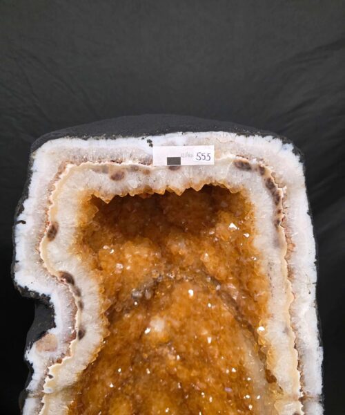 Tall Citrine Geode PAIR 554-555 Crystal Cluster Druzy Premium Grade 42kg each H66xW24xD20cm - Image 7