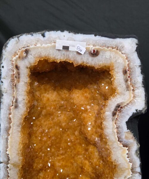 Tall Citrine Geode PAIR 554-555 Crystal Cluster Druzy Premium Grade 42kg each H66xW24xD20cm - Image 6