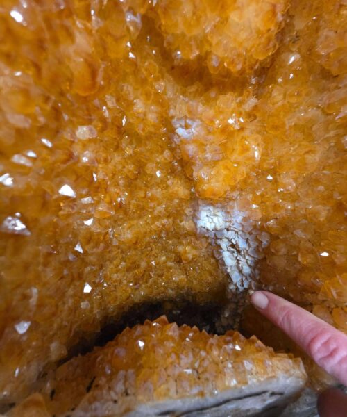 Tall Citrine Geode PAIR 554-555 Crystal Cluster Druzy Premium Grade 42kg each H66xW24xD20cm - Image 9