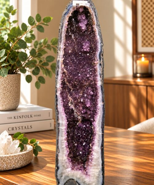 Tall Amethyst Crystal Geode 1127 Premium Queen Grade 30.24kg H70xW20xD21cm