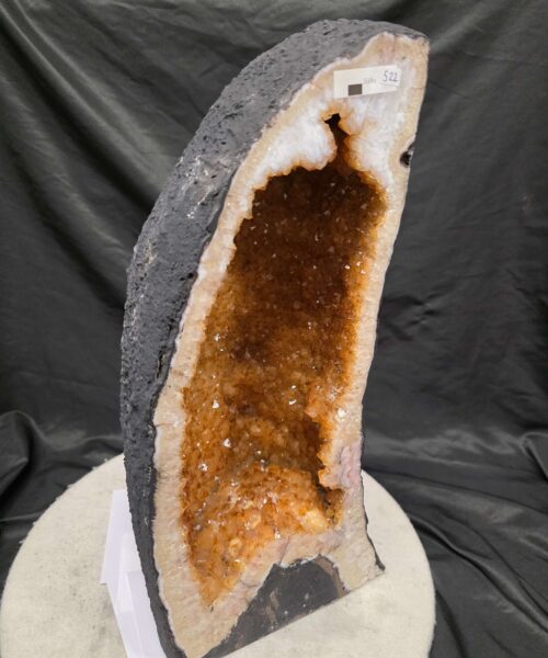 Alternative view of Tall Citrine Geode 522 Crystal Cluster Druzy Premium Grade 15.69kg H49xW20xD17cm