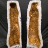 Tall Citrine Geode PAIR 548-549 Crystal Cluster Druzy Premium Grade 43kg each H71xW24xD24cm