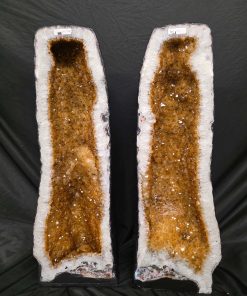 Tall Citrine Geode PAIR 548-549 Crystal Cluster Druzy Premium Grade 43kg each H71xW24xD24cm