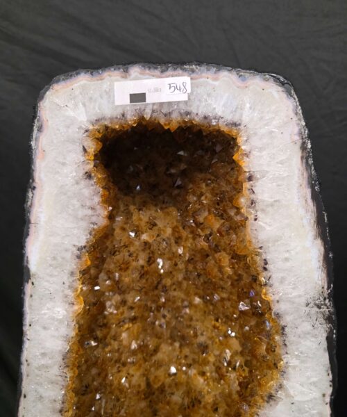Tall Citrine Geode PAIR 548-549 Crystal Cluster Druzy Premium Grade 43kg each H71xW24xD24cm - Image 6