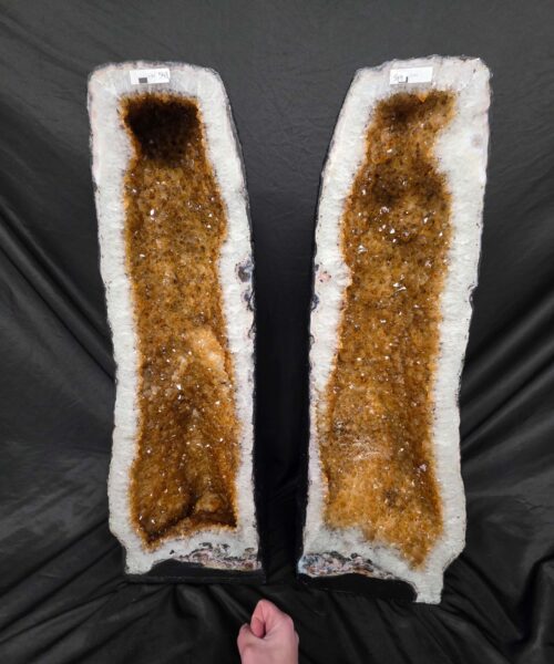 Tall Citrine Geode PAIR 548-549 Crystal Cluster Druzy Premium Grade 43kg each H71xW24xD24cm - Image 8