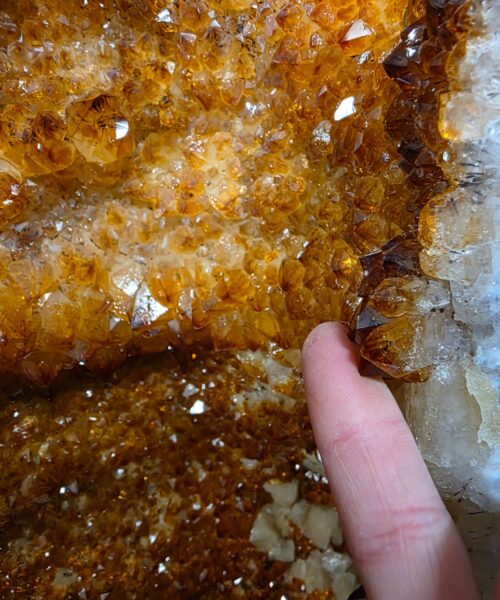 Tall Citrine Geode PAIR 550-551 Crystal Cluster Druzy Premium Grade 34kg each H74xW25xD19cm - Image 12