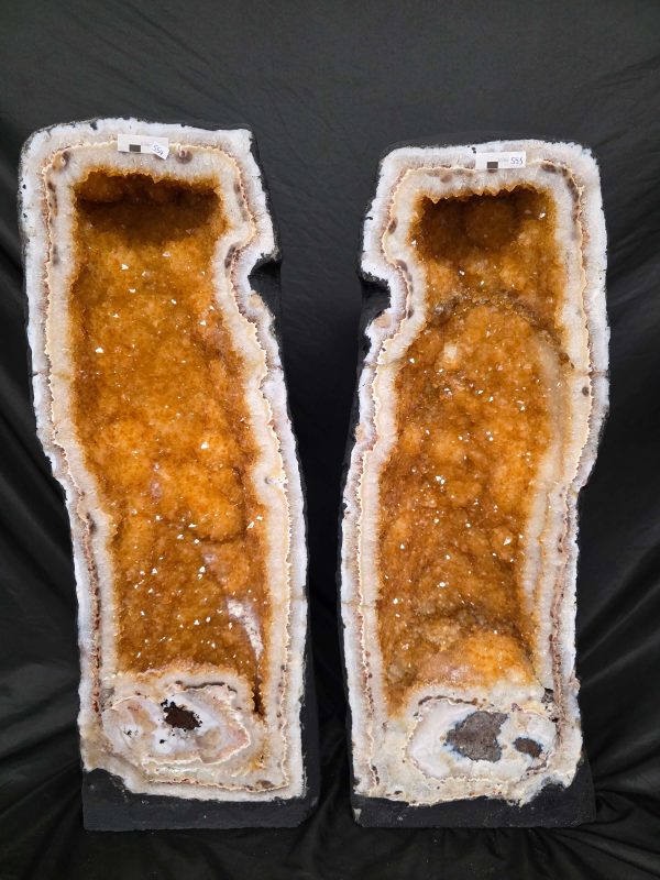 Two large citrine geode clean and care for geode crystals