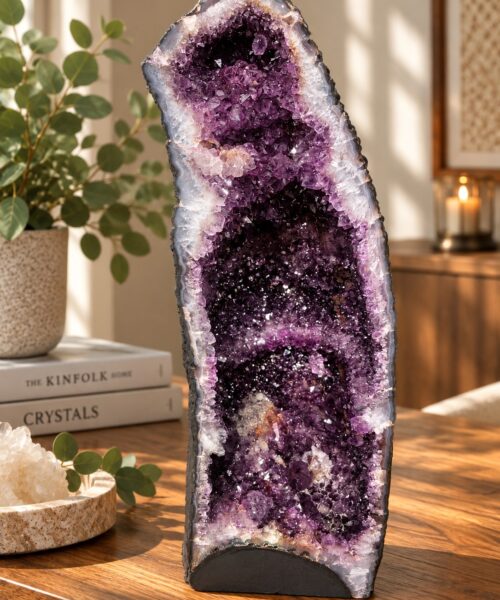 Tall Amethyst Crystal Geode 1113 Premium Queen Grade 24.23kg H57xW20xD19cm