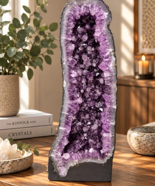 Tall Amethyst Crystal Geode 1115 Premium Queen Grade 25.33kg H60xW25xD16cm