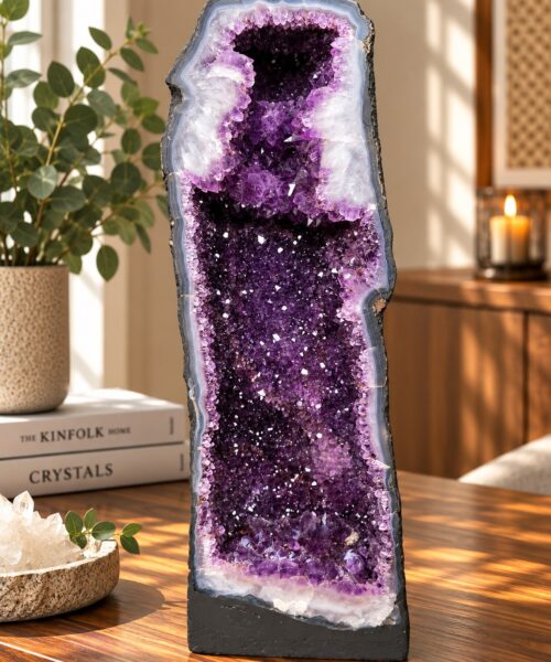 Tall Amethyst Crystal Geode 1123 Premium Queen Grade 37.16kg H68xW24xD18cm