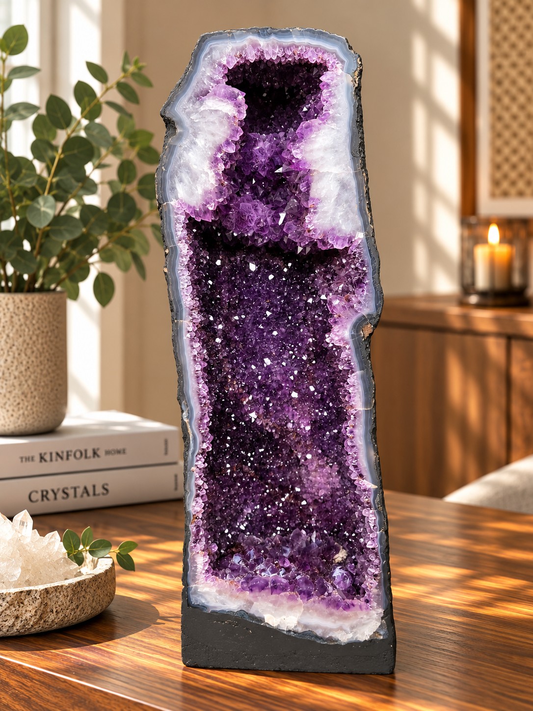 Tall Amethyst Crystal Geode 1123 Premium Queen Grade 37.16kg H68xW24xD18cm