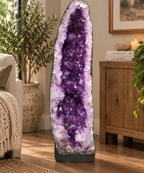 Very Tall Amethyst Crystal Geode 1126 Premium Queen Grade 34.53kg – H80xW23xD16cm