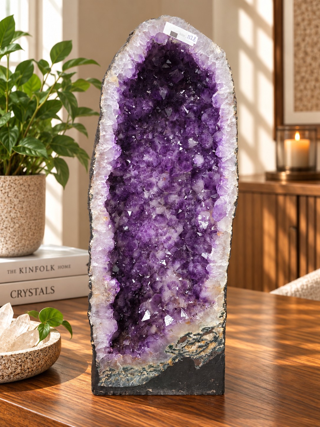 Tall Amethyst Crystal Geode 1128 Premium Queen Grade 31.51kg H56xW23xD23cm