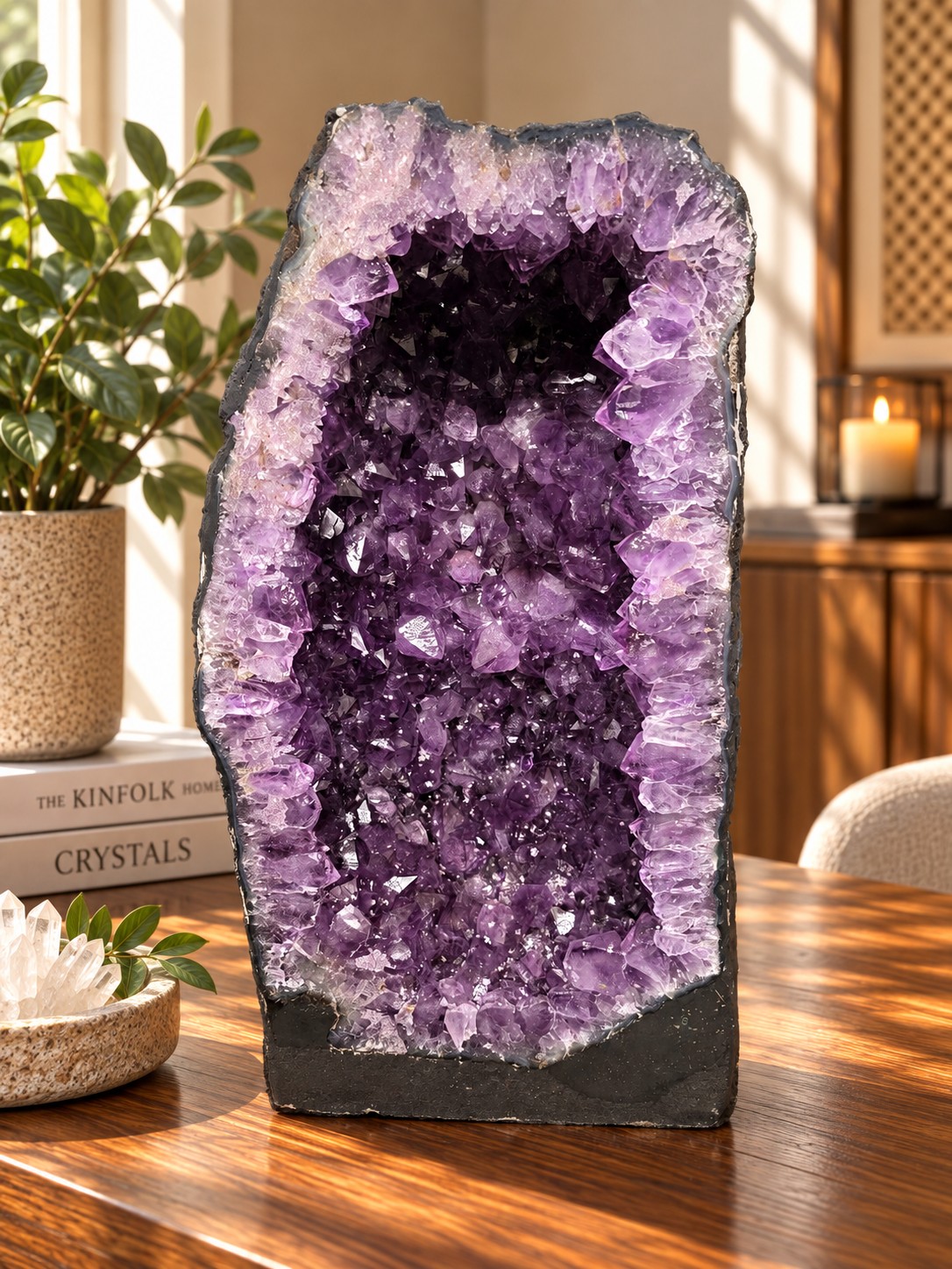 Tall Amethyst Crystal Geode 1131 Premium Queen Grade 30.72kg H48xW25xD18cm