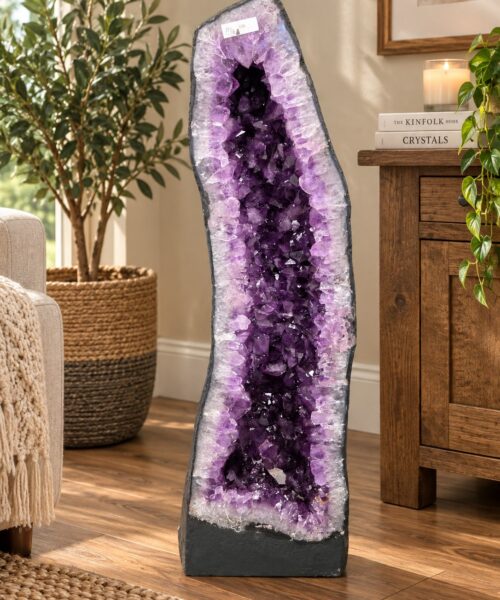 Very Tall Amethyst Crystal Geode 1136 Premium Queen Grade 38.34kg – H76xW24xD18cm