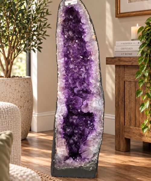Very Tall Amethyst Crystal Geode 1140 Premium Queen Grade 34.1kg – H78xW21xD20cm