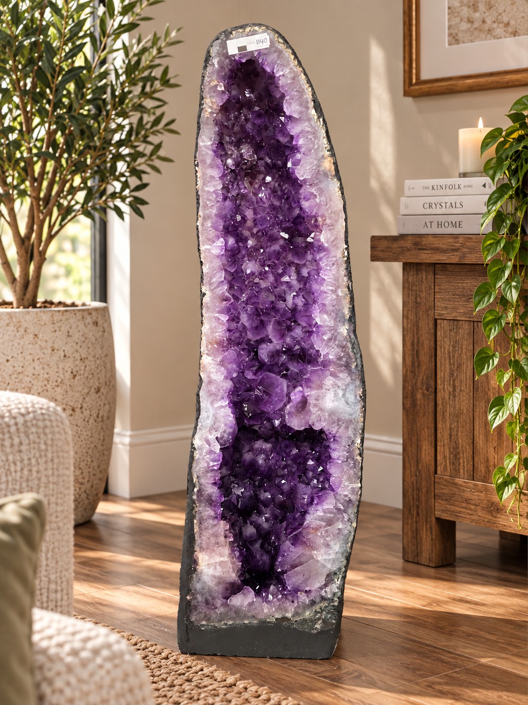 Very Tall Amethyst Crystal Geode 1140 Premium Queen Grade 34.1kg – H78xW21xD20cm