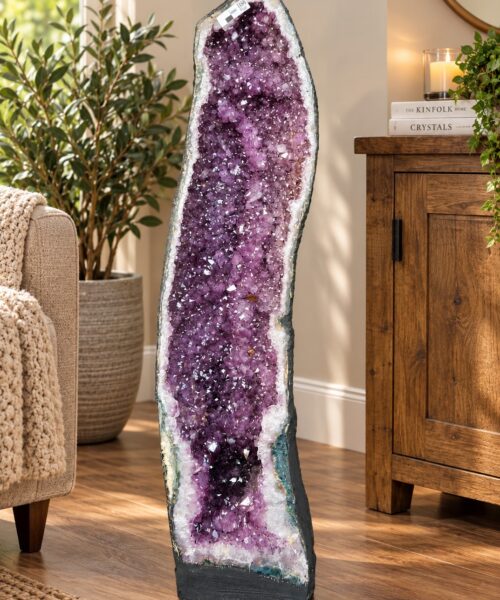 Very Tall Amethyst Crystal Geode 1138 Premium Queen Grade 50.06kg – H97xW23xD25cm
