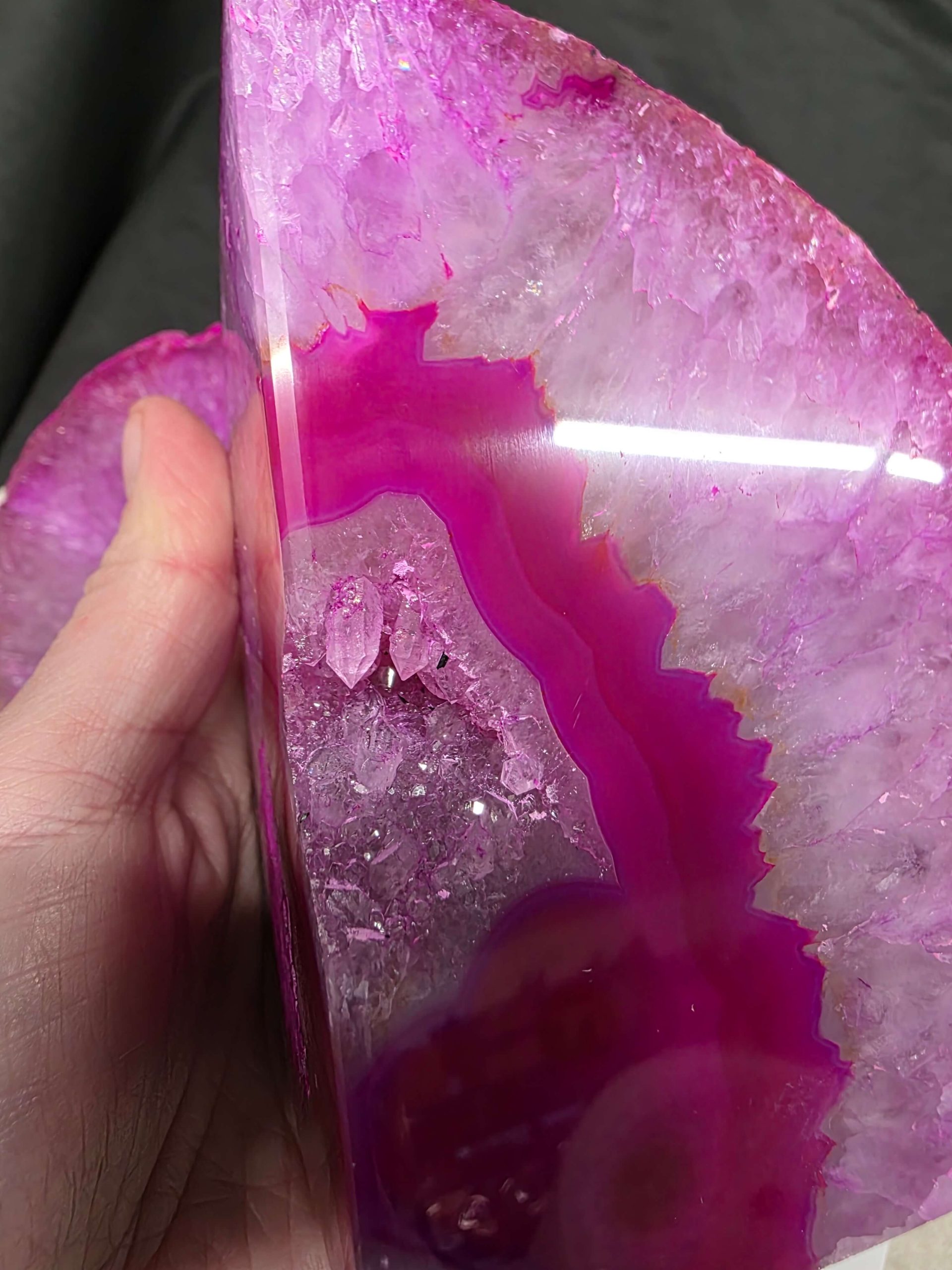 Pink Natural Edge Microcrystalline Quartz Premium Bookends 1 Ornament Handpicked - Image 10