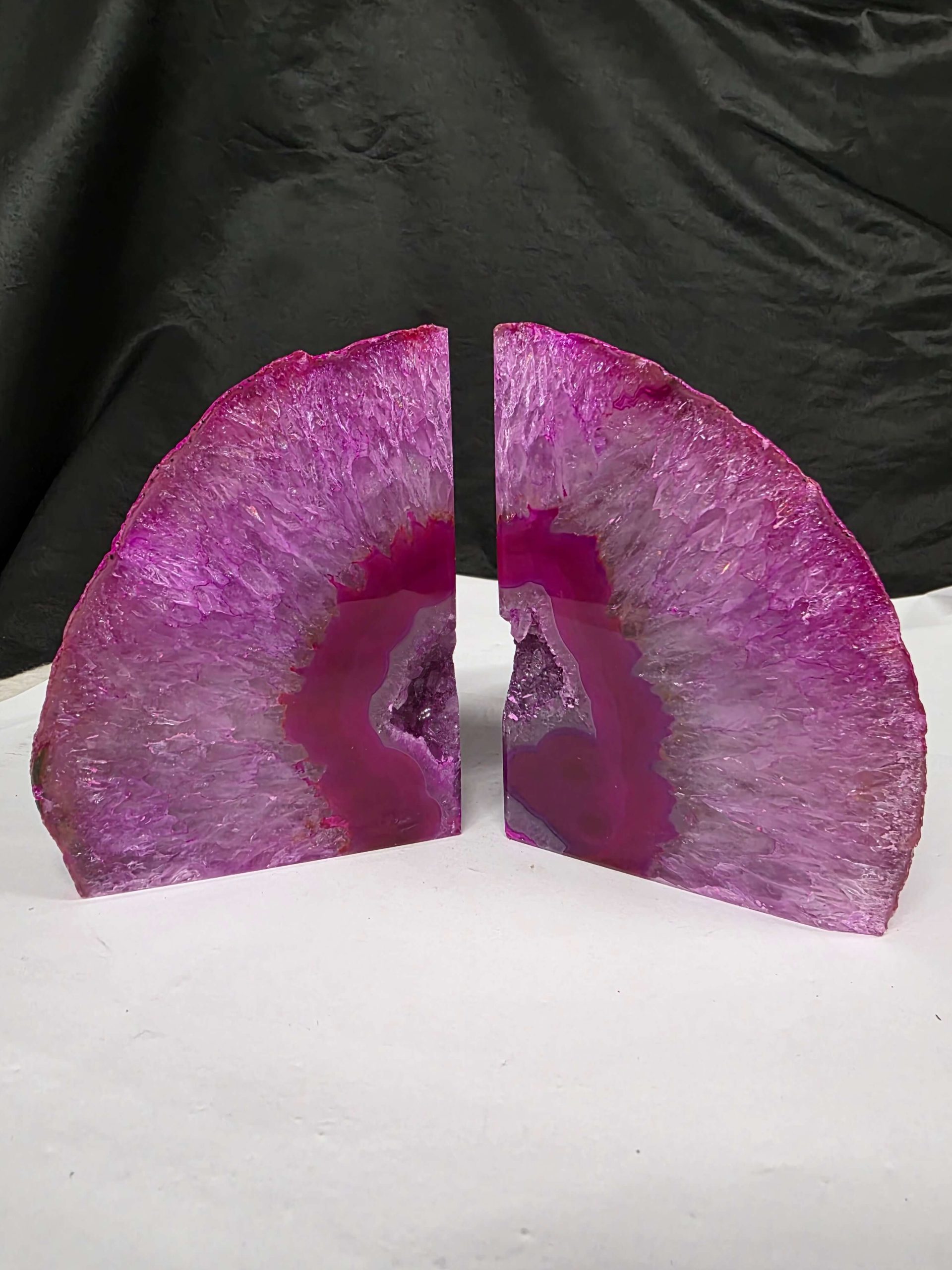 Pink Natural Edge Microcrystalline Quartz Premium Bookends 1 Ornament Handpicked - Image 12