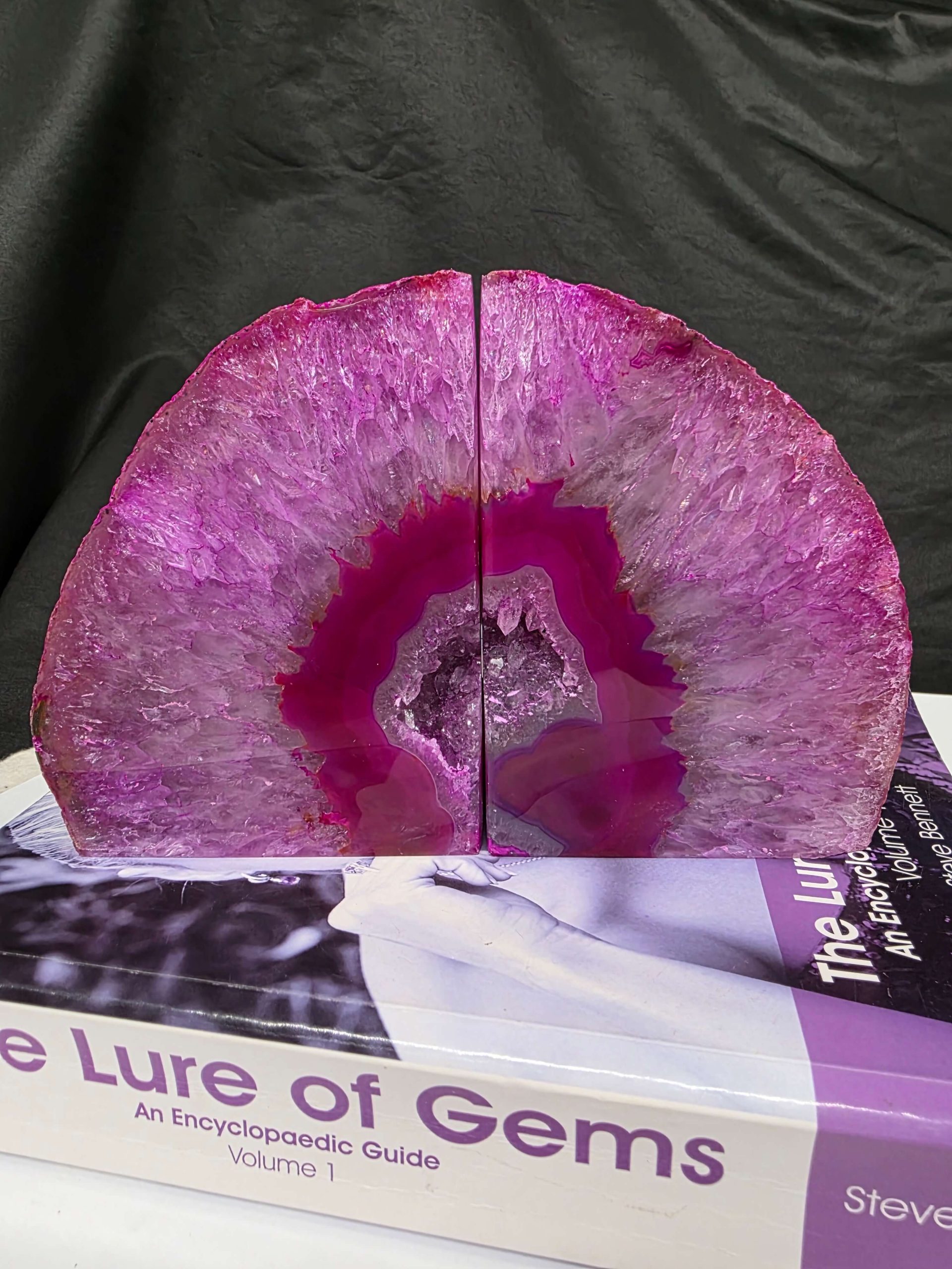 Pink Natural Edge Microcrystalline Quartz Premium Bookends 1 Ornament Handpicked - Image 13