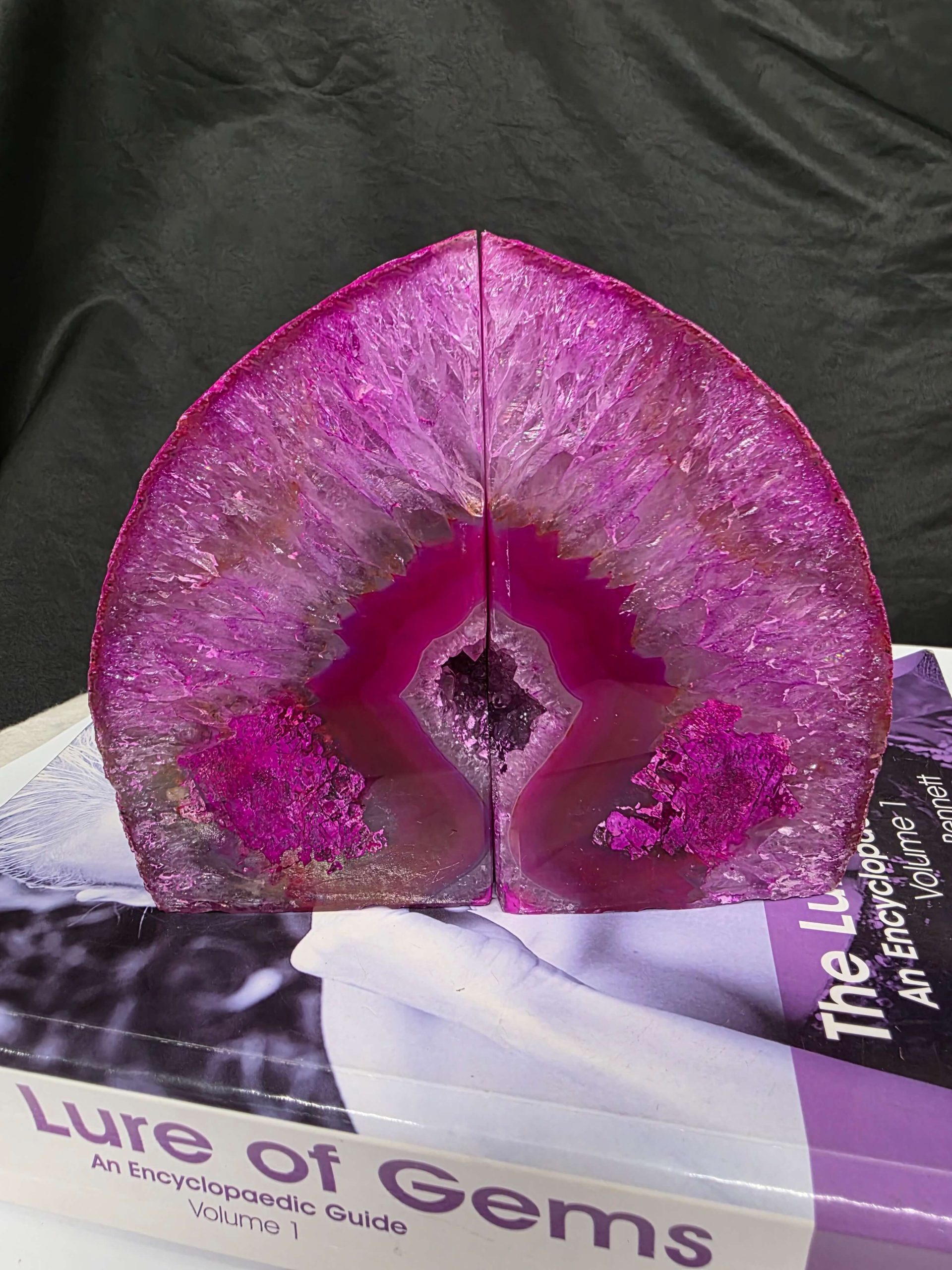 Pink Natural Edge Microcrystalline Quartz Premium Bookends 1 Ornament Handpicked - Image 14