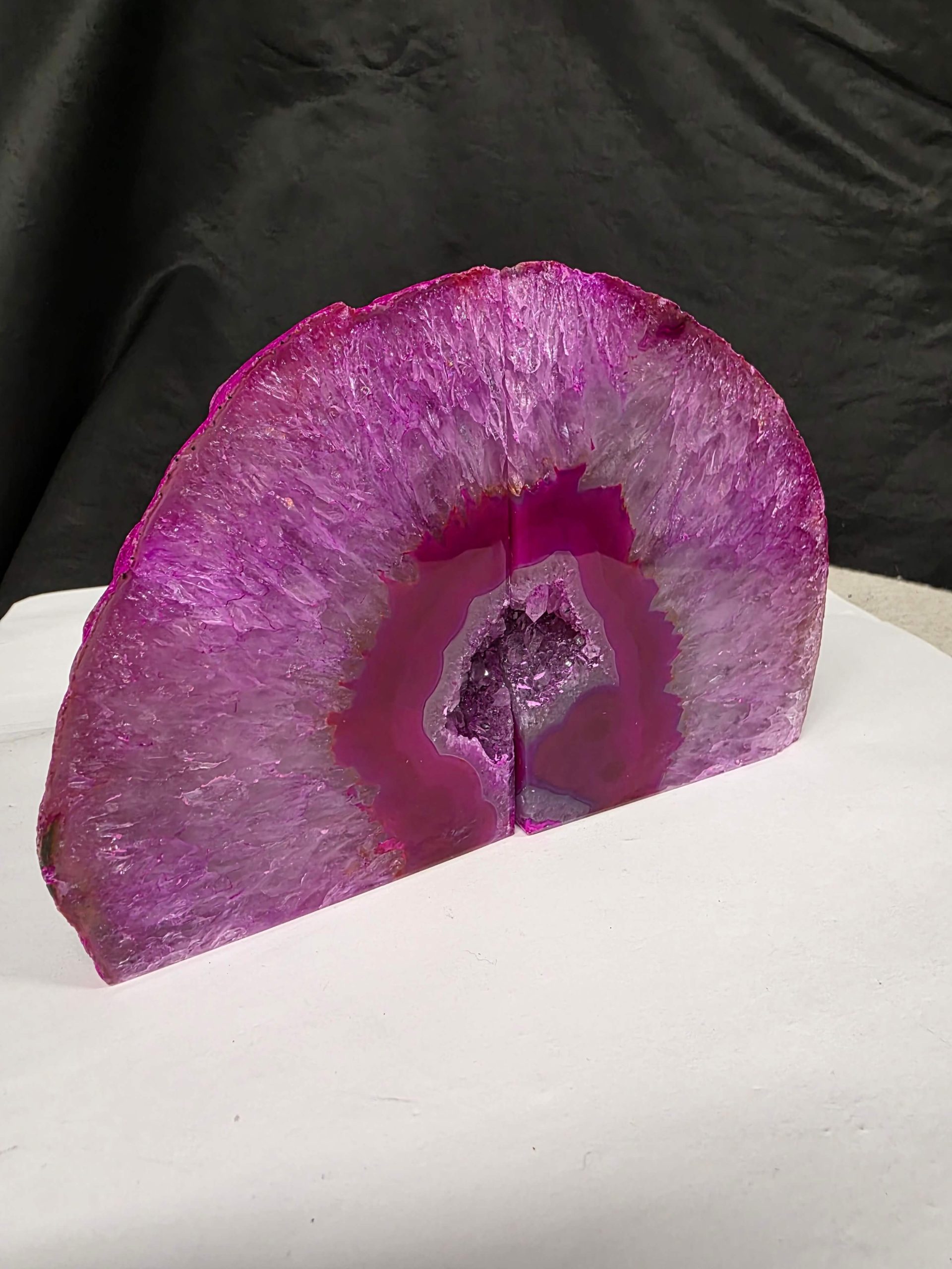 Pink Natural Edge Microcrystalline Quartz Premium Bookends 1 Ornament Handpicked - Image 2