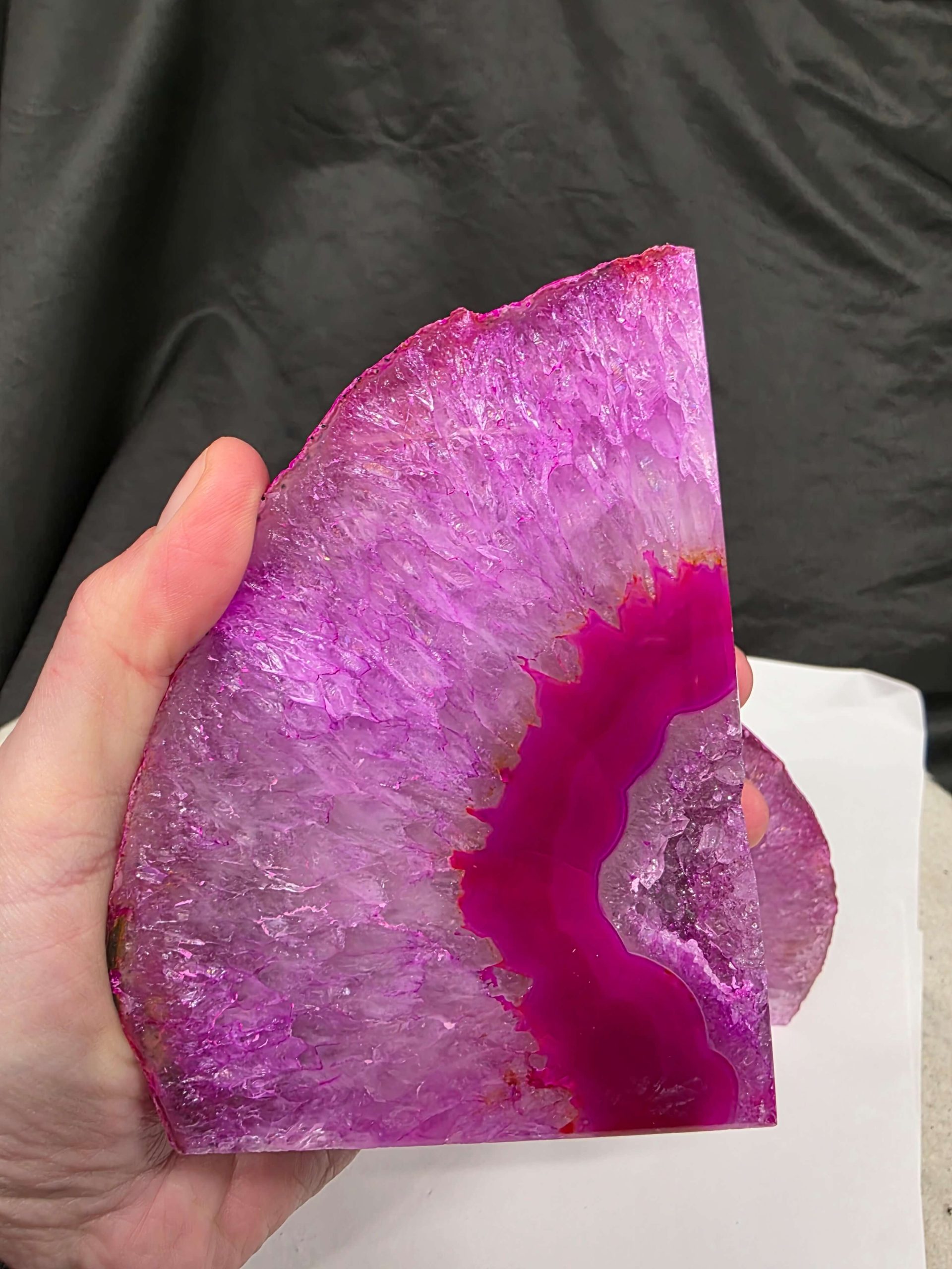 Pink Natural Edge Microcrystalline Quartz Premium Bookends 1 Ornament Handpicked - Image 7