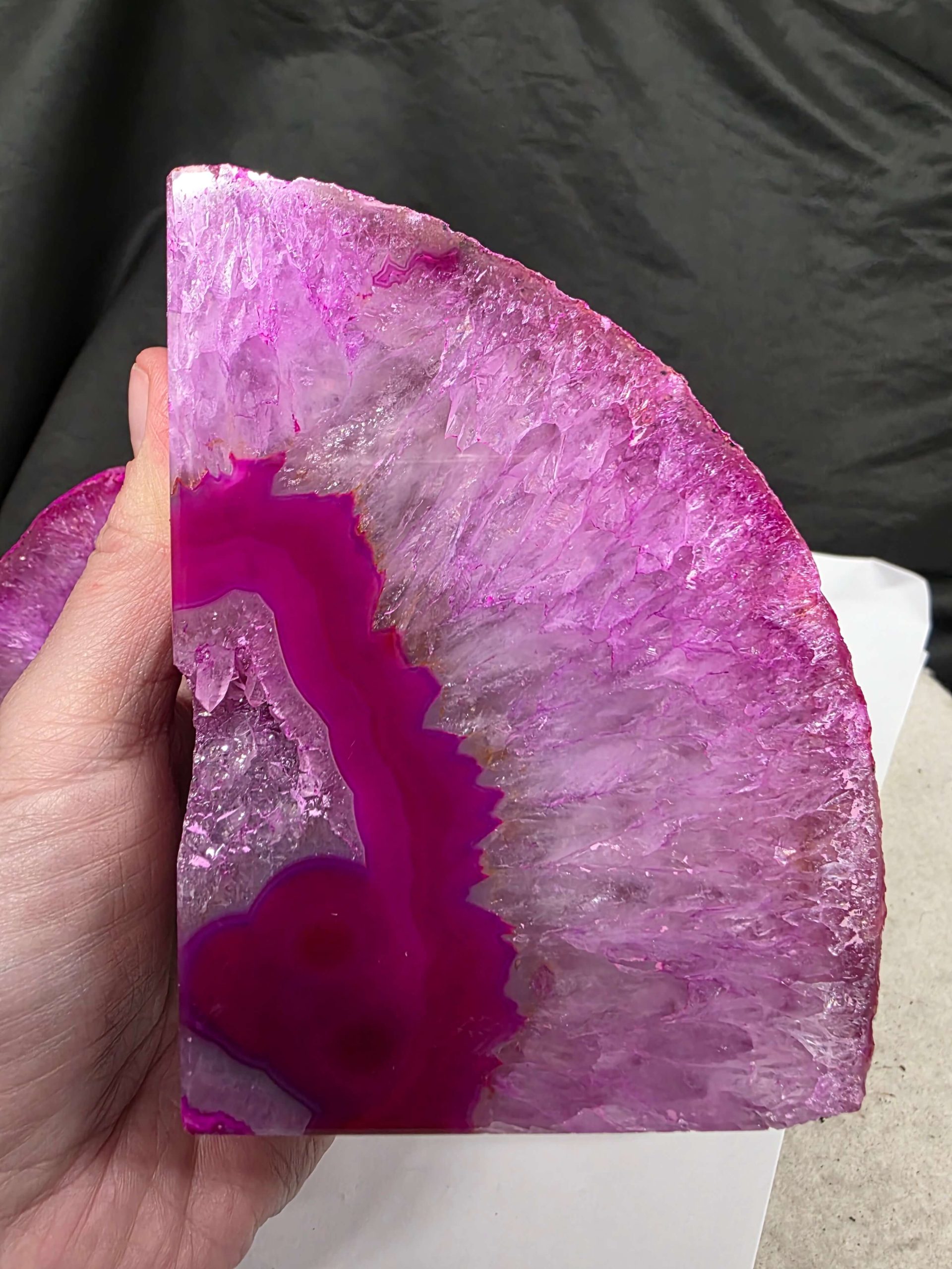 Pink Natural Edge Microcrystalline Quartz Premium Bookends 1 Ornament Handpicked - Image 9