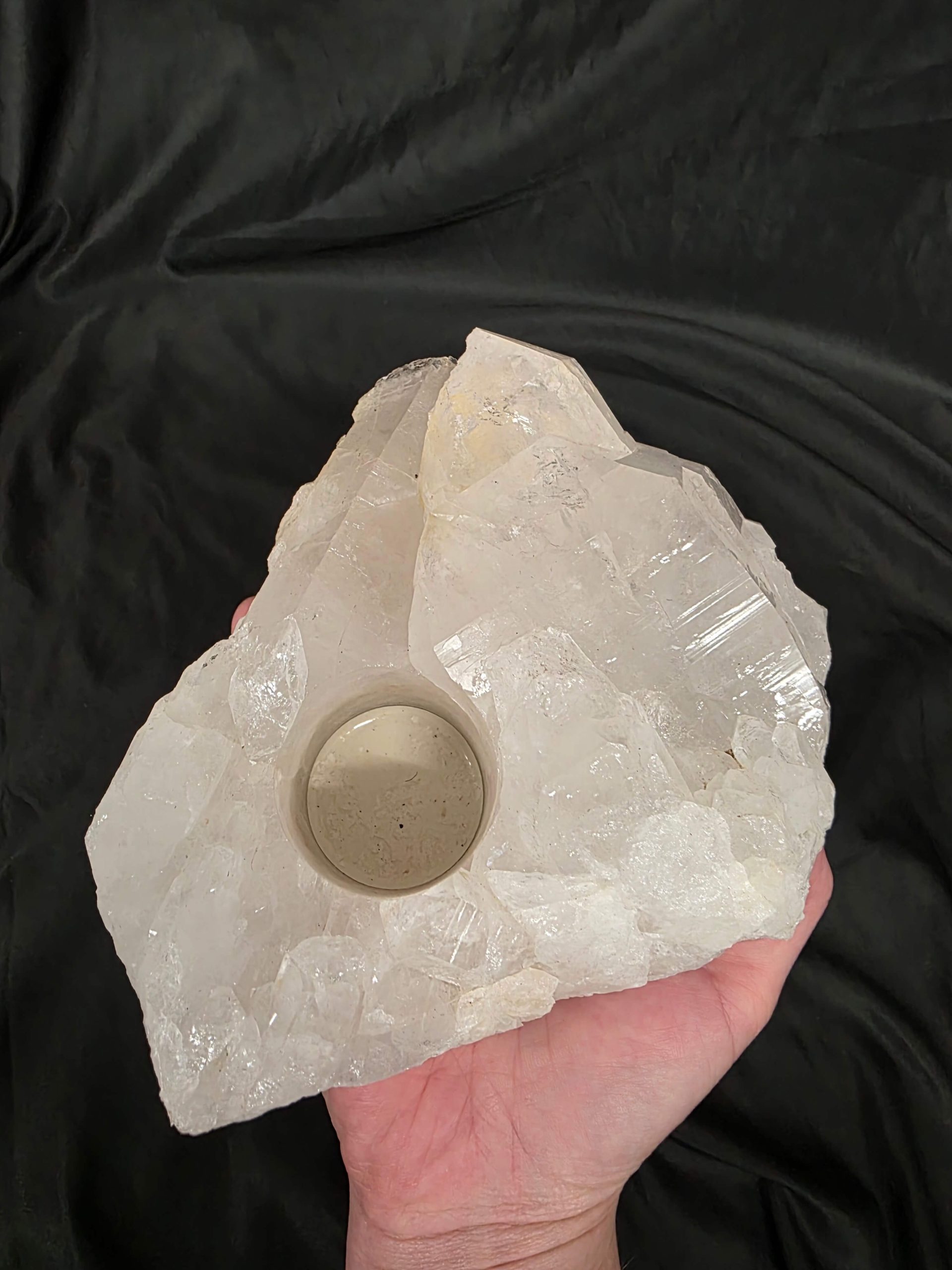 Large Premium Rock Crystal Quartz Candle Holder 44 Clear Crystal White Tealight Holders 1.669g H7xW16xW15cm - Image 8