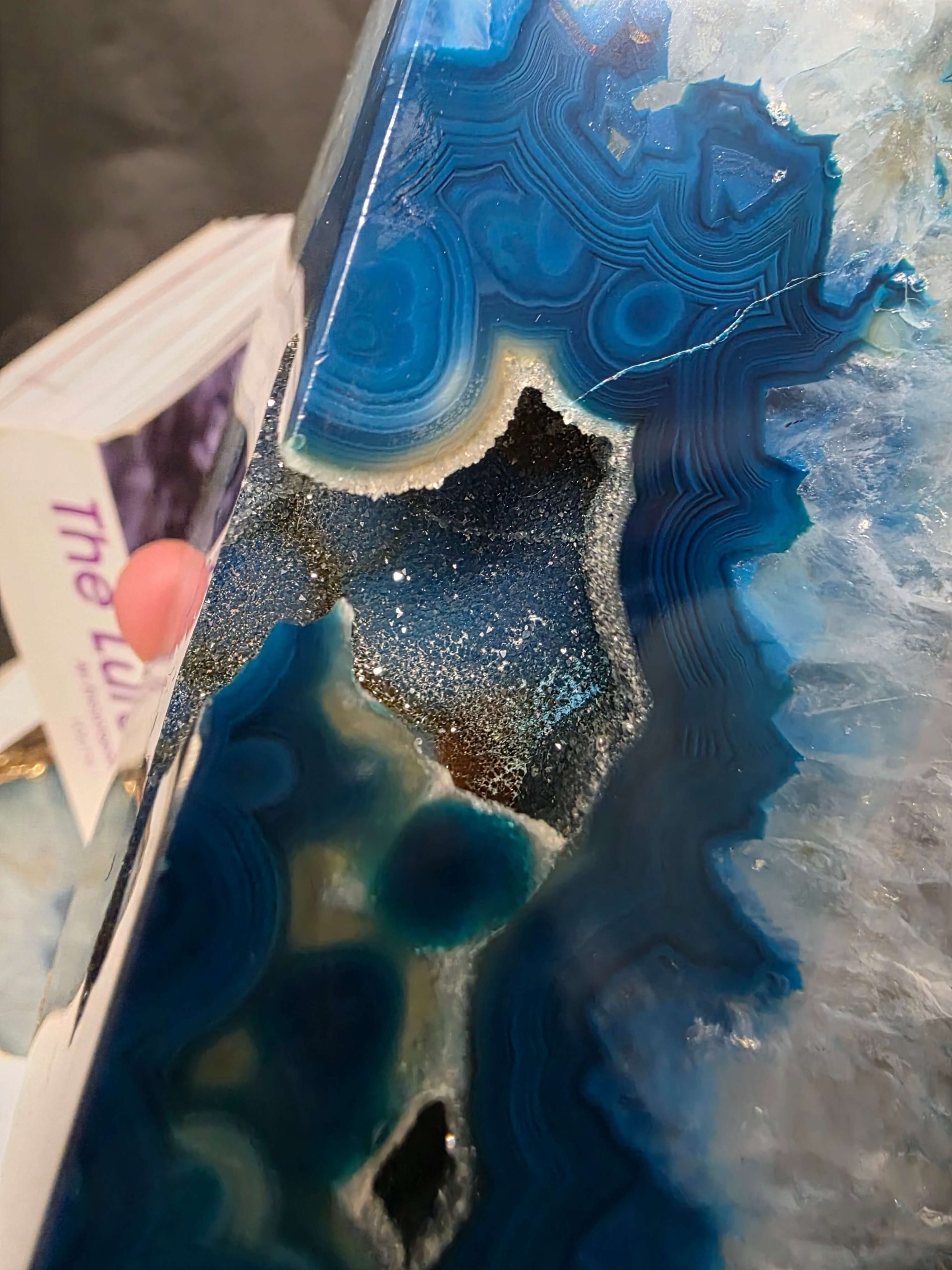 Teal Agate 24ct Gold Edge Microcrystalline Quartz Premium Bookends 5 Ornament Handpicked Size is 1.762kg - H12xW14.5xD8cm - Image 9