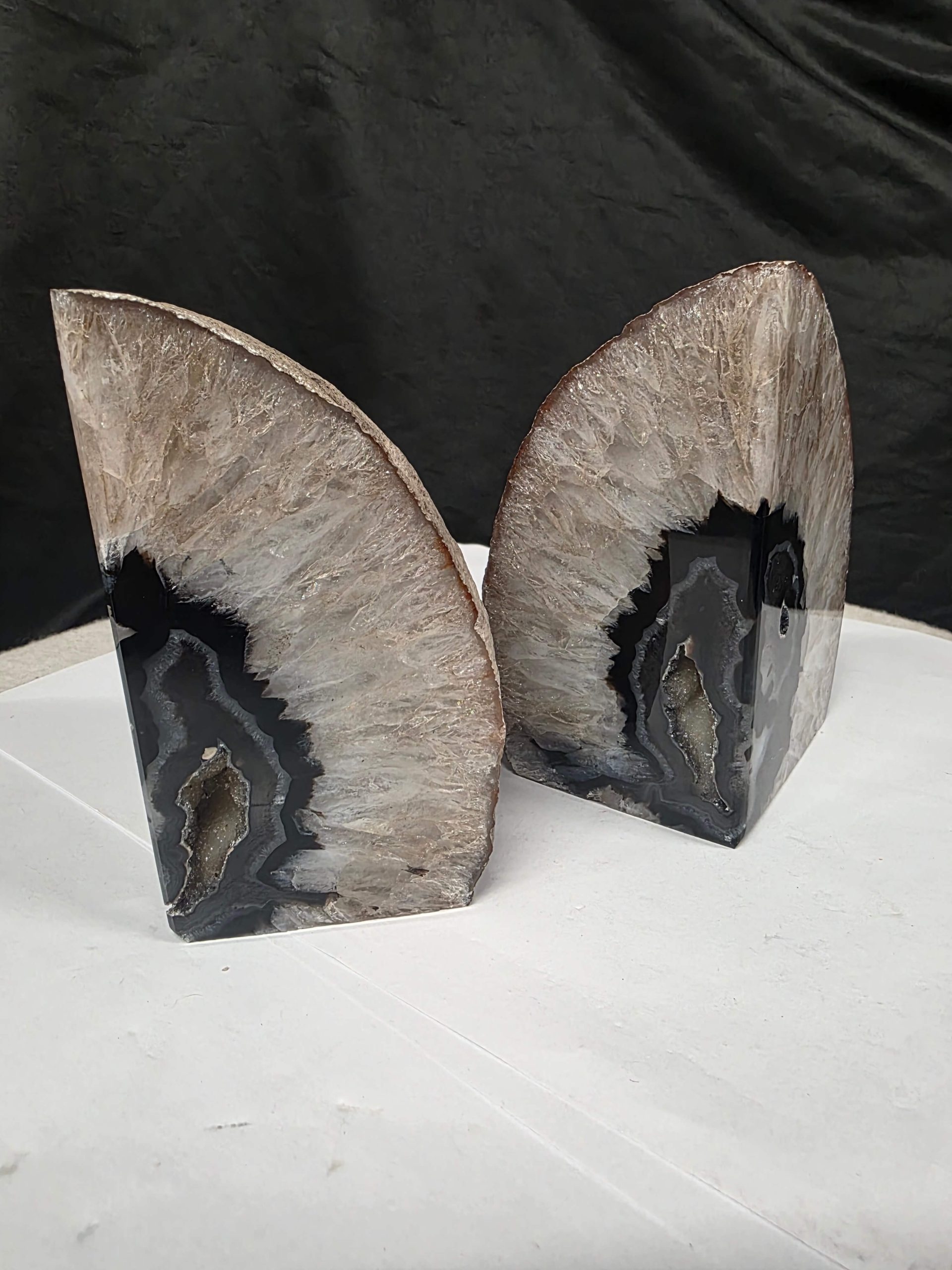 Black Natural Edge Microcrystalline Quartz Premium Bookends 1 Ornament Handpicked Size 1.655kg H12xW15xD7cm - Image 11