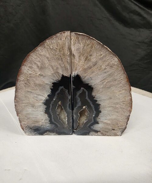 Black Natural Edge Microcrystalline Quartz Premium Bookends 1 Ornament Handpicked Size 1.655kg H12xW15xD7cm