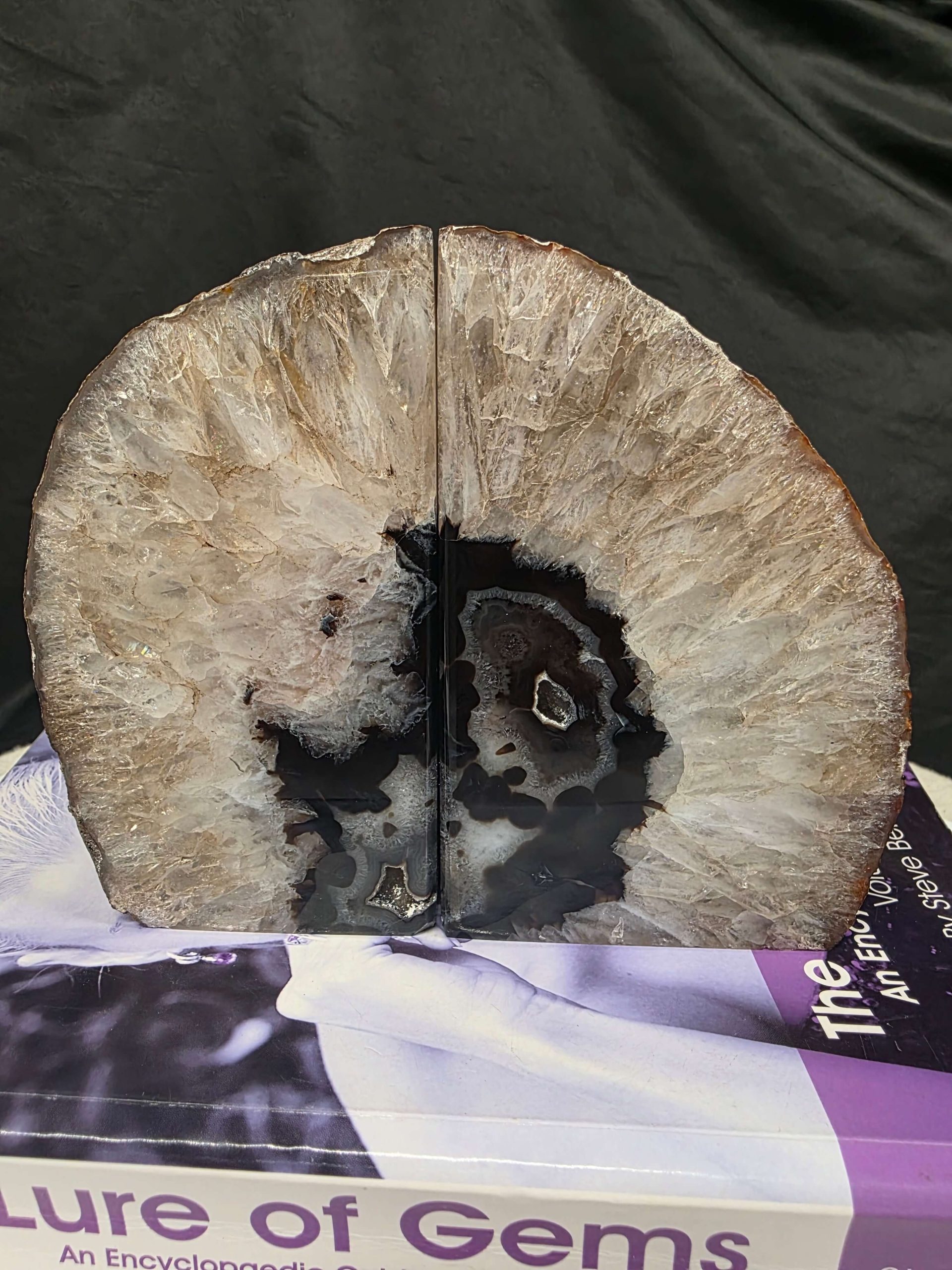 Black Natural Edge Microcrystalline Quartz Premium Bookends 1 Ornament Handpicked Size 1.655kg H12xW15xD7cm - Image 13