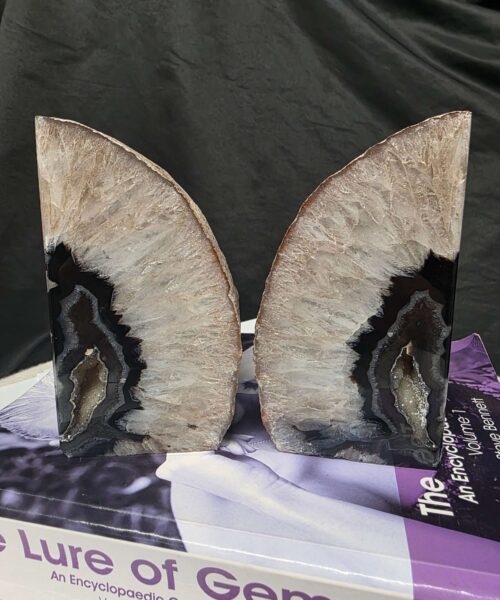 Black Natural Edge Microcrystalline Quartz Premium Bookends 1 Ornament Handpicked Size 1.655kg H12xW15xD7cm - Image 14