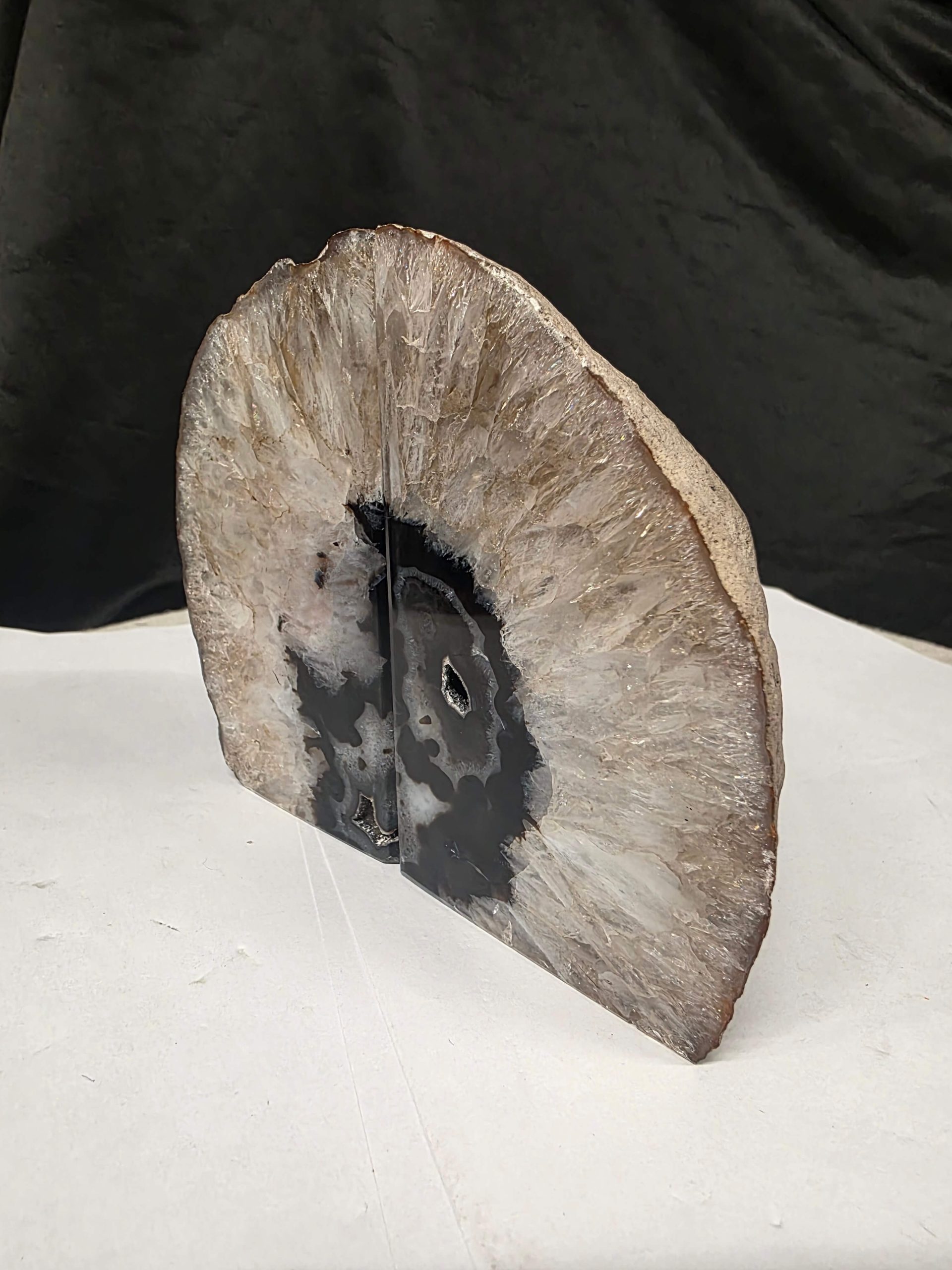 Black Natural Edge Microcrystalline Quartz Premium Bookends 1 Ornament Handpicked Size 1.655kg H12xW15xD7cm - Image 2