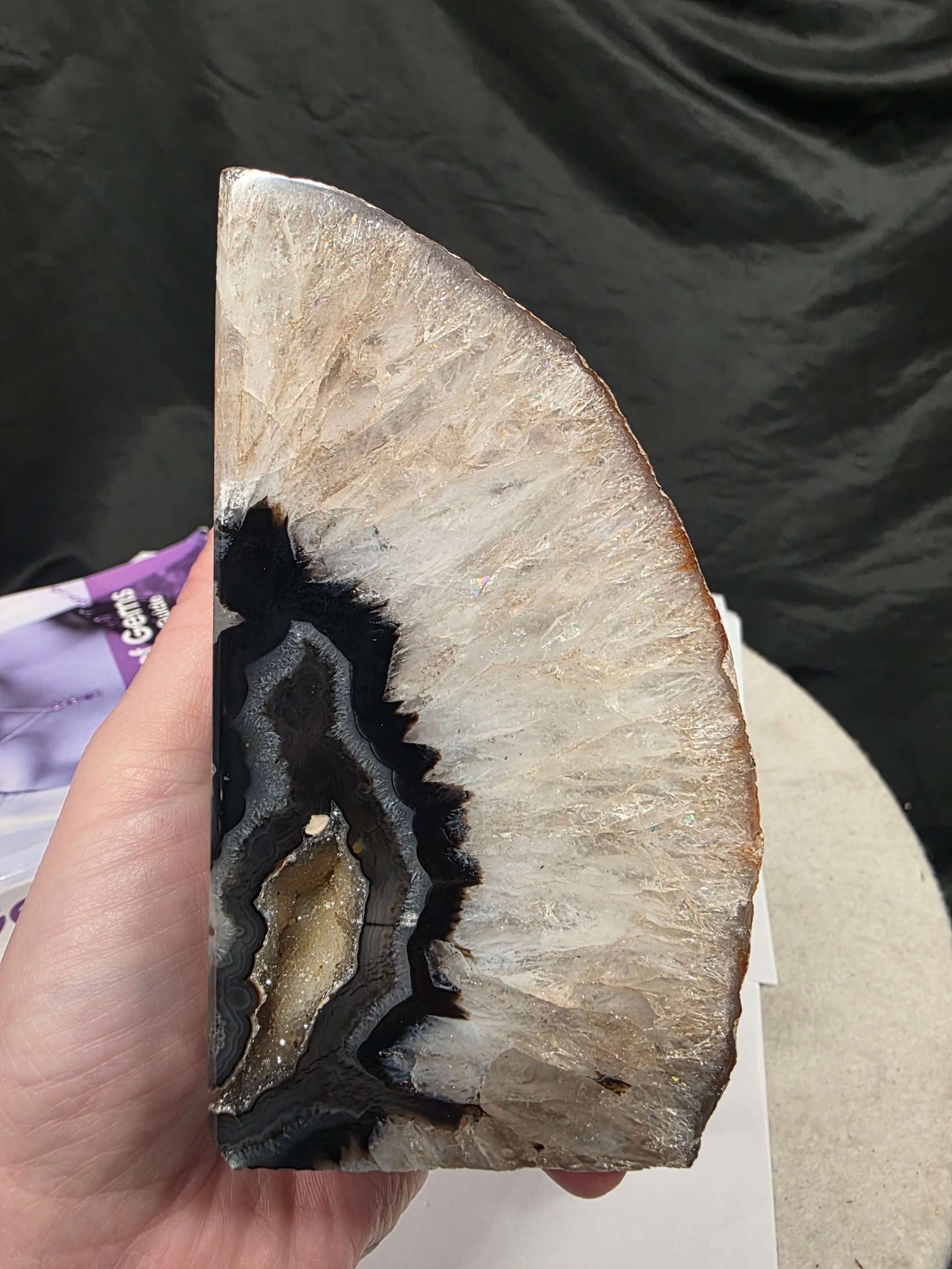 Black Natural Edge Microcrystalline Quartz Premium Bookends 1 Ornament Handpicked Size 1.655kg H12xW15xD7cm - Image 7