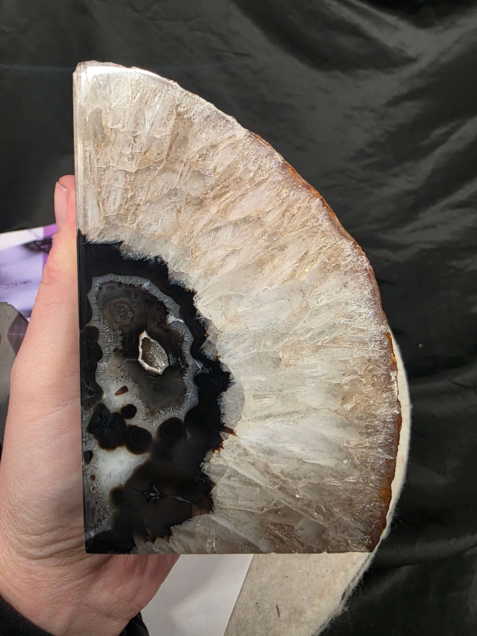 Black Natural Edge Microcrystalline Quartz Premium Bookends 1 Ornament Handpicked Size 1.655kg H12xW15xD7cm - Image 8