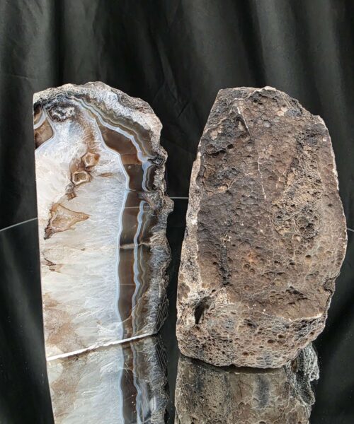 Black Natural Edge Microcrystalline Quartz Premium Bookends 3 Ornament Handpicked Size 2.123kg H14xW15xD7cm - Image 13