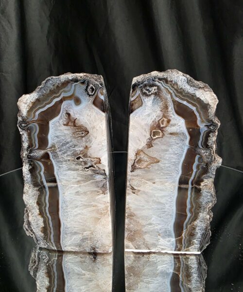 Black Natural Edge Microcrystalline Quartz Premium Bookends 3 Ornament Handpicked Size 2.123kg H14xW15xD7cm - Image 15