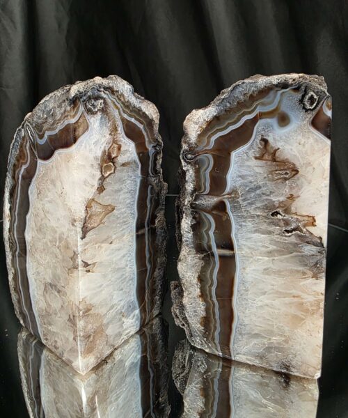 Black Natural Edge Microcrystalline Quartz Premium Bookends 3 Ornament Handpicked Size 2.123kg H14xW15xD7cm - Image 16