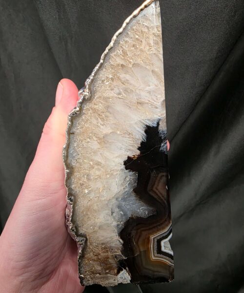 Black Agate Silver Edge Microcrystalline Quartz Premium Bookends 1 Ornament Handpicked Size 1.795kg H15xW17xD6cm - Image 11