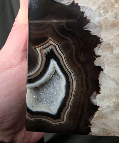 Black Agate Silver Edge Microcrystalline Quartz Premium Bookends 1 Ornament Handpicked Size 1.795kg H15xW17xD6cm - Image 12