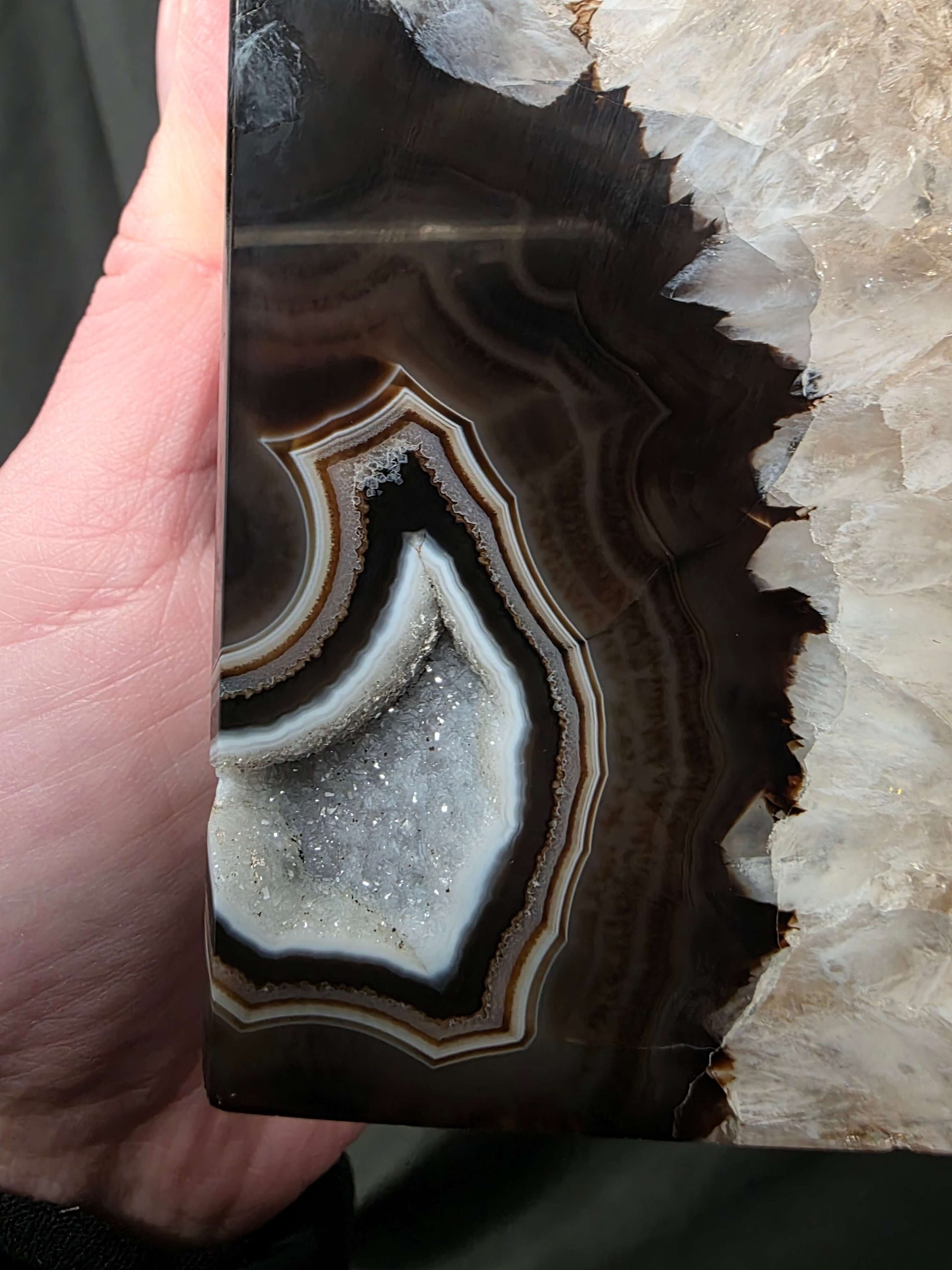 Black Agate Silver Edge Microcrystalline Quartz Premium Bookends 1 Ornament Handpicked Size 1.795kg H15xW17xD6cm - Image 12