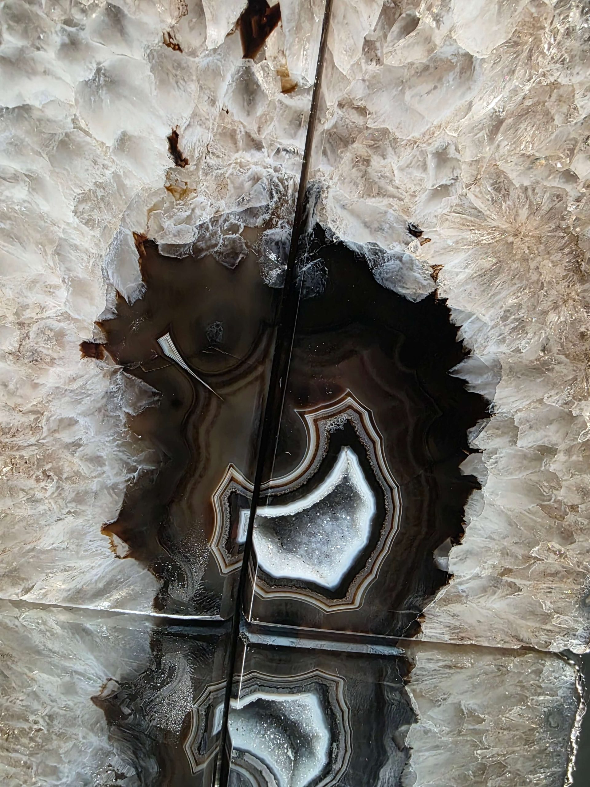 Black Agate Silver Edge Microcrystalline Quartz Premium Bookends 1 Ornament Handpicked Size 1.795kg H15xW17xD6cm - Image 16